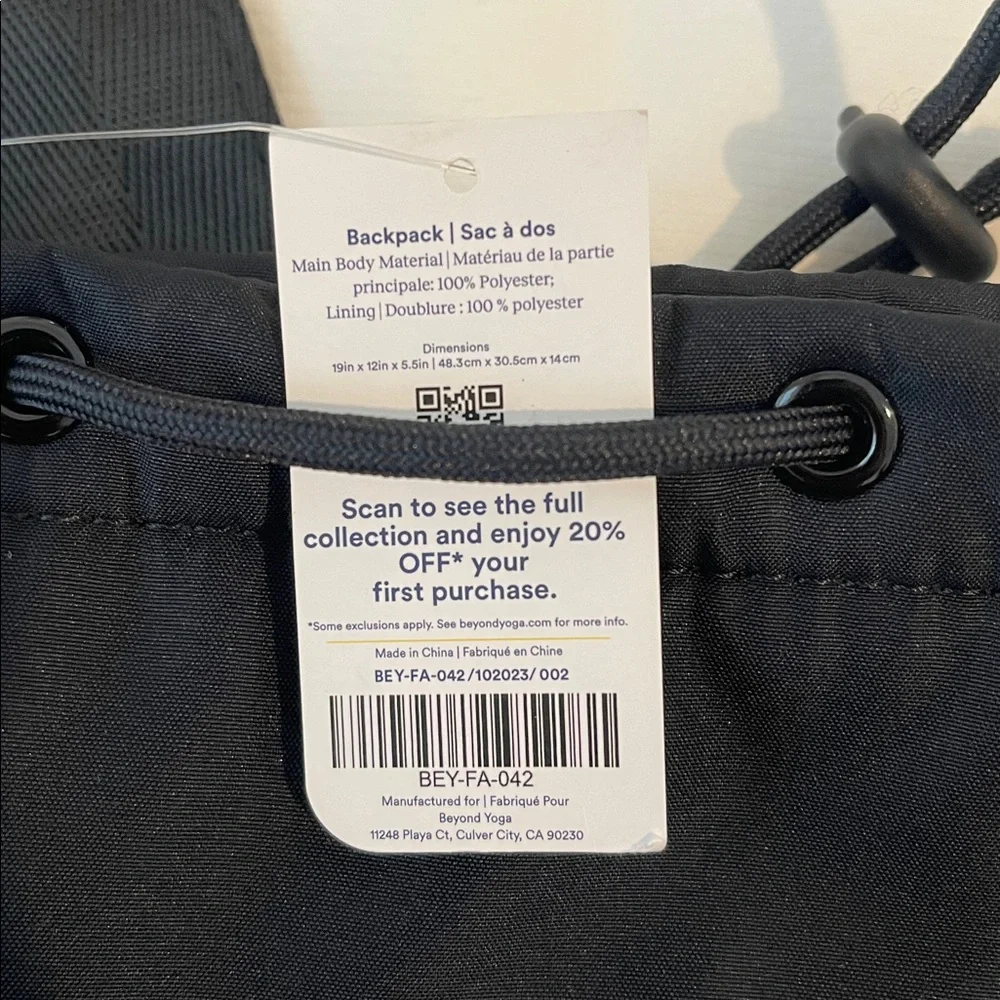 Beyond Yoga | Black backpack sport bag